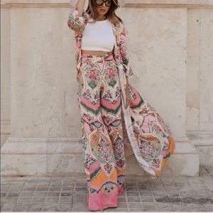 Zara high waisted printed paalazzo pants